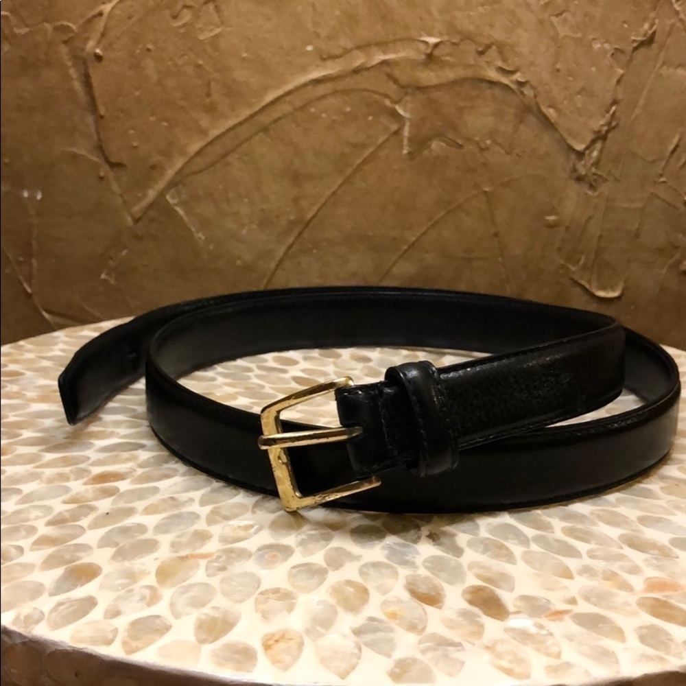 I.MAGNIN BLACK LEATHER BELT SZ 38